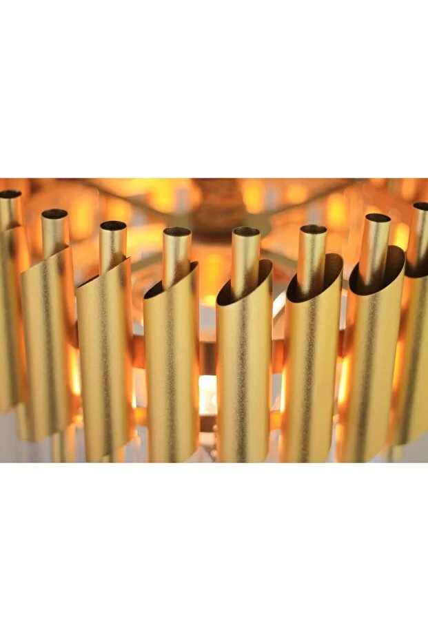 Palmira 55'lik Kristal Taşlı Lüks Avize - (sarı-yaldız)